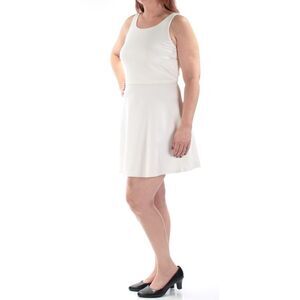 IN AWE Womens Ivory Sleeveless Above The Knee A-Line Dress Size: L